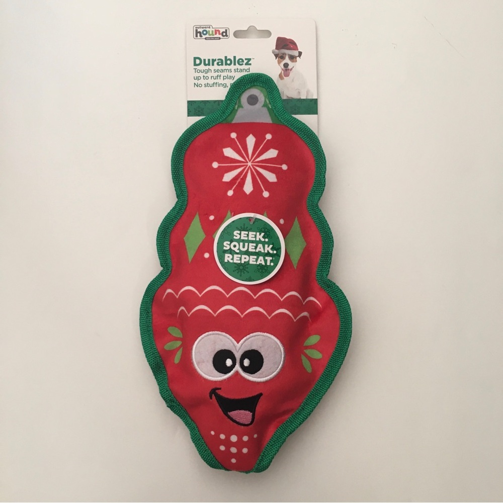 Dog Toy 12” Outward Hound Durables Squeakers Christmas Ornament NEW